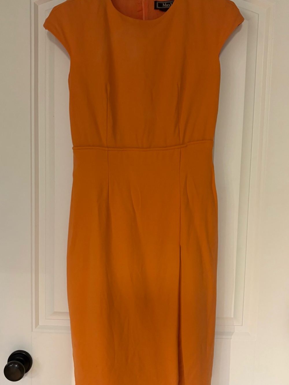 Vintage MaxMara Orange Cap-Sleeve Sheath Dress